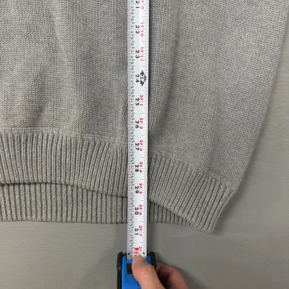 Eddie Bauer Vintage Sweater Grey Crewneck Cotton Knit Tall XL Tall - Picture 5 of 6